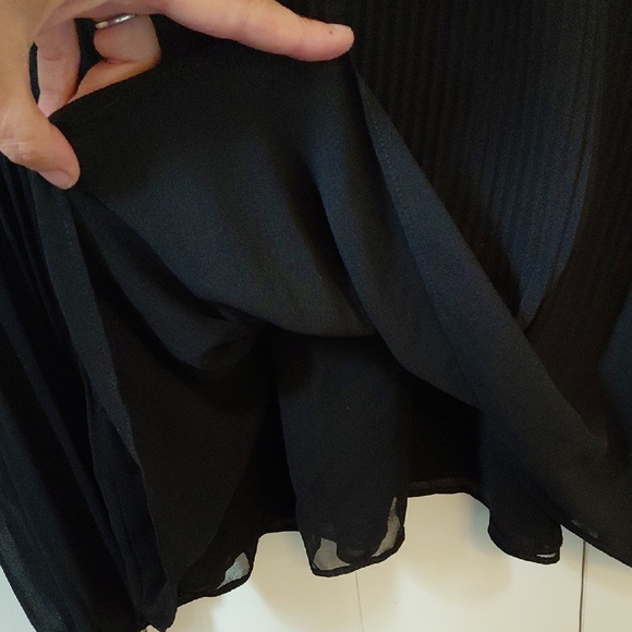 Joe Fresh Black Ruffled Mandarin Collar Blouse - Picture 6 of 6